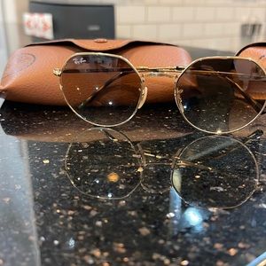 Barely worn gold raybans